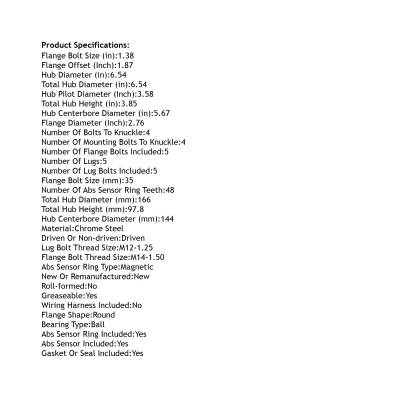 Rareelectrical - Front Hub Bearing Assembly Compatible With 2017-2021 Honda Civic 5-Lug Abs 513421 Bolt-On Direct Fit - Image 5