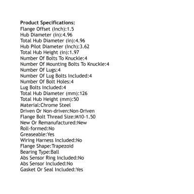 Rareelectrical - Rear Hub Bearing Assembly Compatible With 2003-2020 Mercedes-Benz E500 E55 Amg Cls500 Without Abs - Image 4