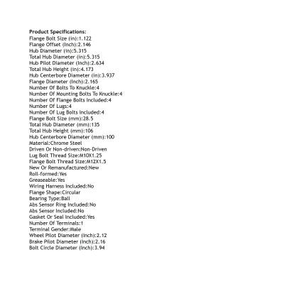 Rareelectrical - Rear Hub Bearing Assembly Compatible With 2000-2005 Toyota Echo 4-Lug Without Abs 512210 Bolt-On - Image 5