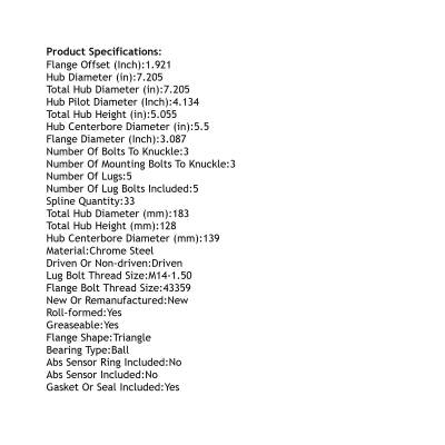 Rareelectrical - Front Hub Bearing Assembly Compatible With 2005-2010 Mitsubishi Raider 5-Lug Without Abs 513228 - Image 5