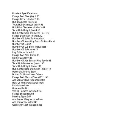 Rareelectrical - Front Hub Bearing Assembly Compatible With 2013-2023 Mitsubishi Outlander Phev Rvr 5-Lug Without Abs - Image 4