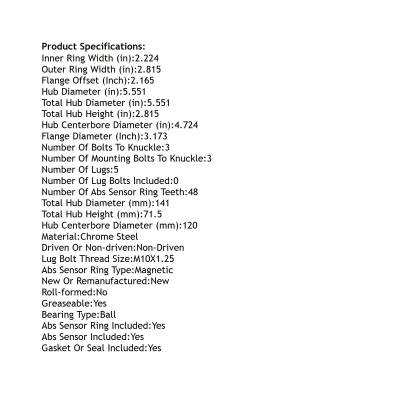 Rareelectrical - Rear Hub Bearing Assembly Compatible With 2003-2011 Honda Element 5-Lug Abs 512262 Bolt-On Direct - Image 5