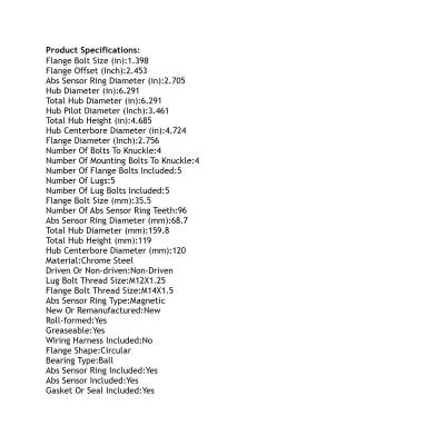 Rareelectrical - Rear Hub Bearing Assembly Compatible With 2011-2017 Honda Odyssey 5-Lug Abs 512366 Bolt-On Direct - Image 4