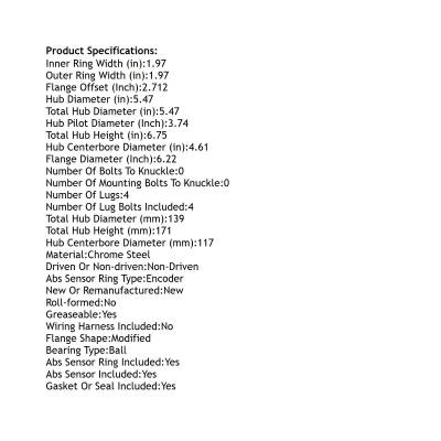 Rareelectrical - Rear Hub Bearing Assembly Compatible With 2010-2023 Porsche Cayenne Boxster 911 4-Lug Abs 513340 - Image 5