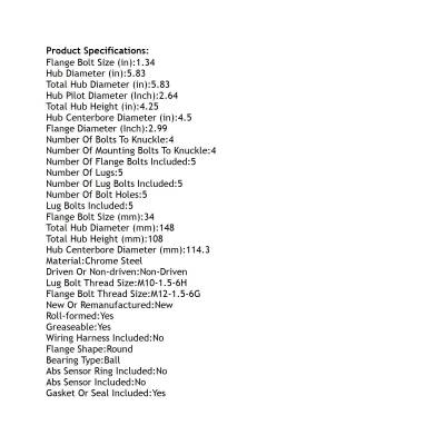 Rareelectrical - Rear Hub Bearing Assembly Compatible With 2007-2010 Hyundai Elantra 5-Lug Without Abs 512410 Bolt-On - Image 4
