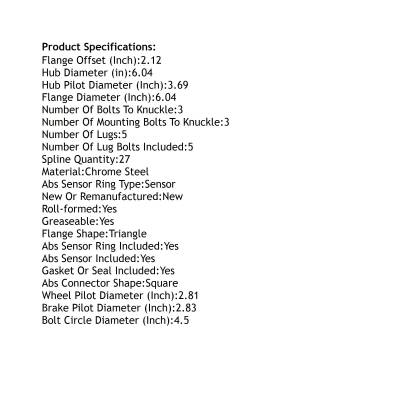 Rareelectrical - Front Hub Bearing Assembly Compatible With 2002-2007 Jeep Liberty 5-Lug Abs 513176 Bolt-On Direct - Image 5