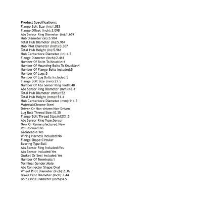Rareelectrical - Rear Hub Bearing Assembly Compatible With 1998-2003 Toyota Sienna Fwd 5-Lug Pre-Assembled 512041 - Image 5