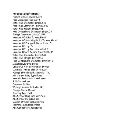 Rareelectrical - Rear Hub Bearing Assembly Compatible With 2008-2009 Saturn Astra 5-Lug Abs 512362 Bolt-On Direct Fit - Image 5