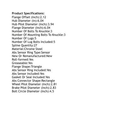 Rareelectrical - Front Hub Bearing Assembly Compatible With 2002-2007 Jeep Liberty 5-Lug Abs 513177 Bolt-On Direct - Image 5