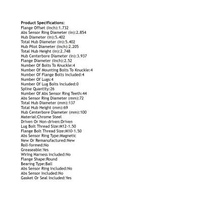 Rareelectrical - Front Hub Bearing Assembly Compatible With 2002-2006 Mini Cooper Park Lane 4-Lug Without Abs - Image 4