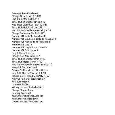 Rareelectrical - Rear Hub Bearing Assembly Compatible With 2004-2007 Pontiac G6 4-Lug Without Abs 512287 Bolt-On - Image 5