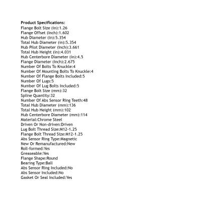 Rareelectrical - Front Hub Bearing Assembly Compatible With 2009-2017 Nissan Quest 5-Lug Without Abs 513338 Bolt-On - Image 4