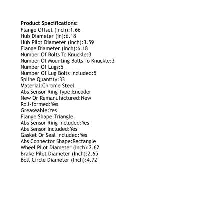 Rareelectrical - Front Hub Bearing Assembly Compatible With 2009-2015 Chevrolet Camaro 5-Lug Abs 25954415 513281 - Image 5