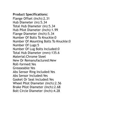 Rareelectrical - Rear Hub Bearing Assembly Compatible With 1997-1998 Volvo V90 5-Lug Abs 512234 Bolt-On Direct Fit - Image 5
