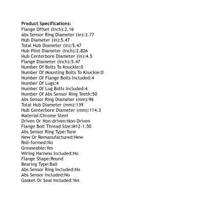 Rareelectrical - Rear Hub Bearing Assembly Compatible With 1987-1990 Acura Legend 4-Lug Without Abs 513049 Bolt-On - Image 5
