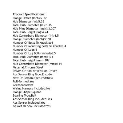 Rareelectrical - Rear Hub Bearing Assembly Compatible With 2003-2007 Nissan Murano 5-Lug Abs 512423 Bolt-On Direct - Image 5