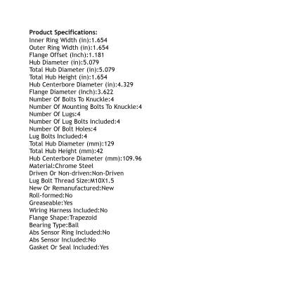 Rareelectrical - Rear Hub Bearing Assembly Compatible With 2003-2020 Mercedes-Benz Sl55 Amg Sl600 Sl550 Without Abs - Image 3