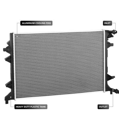 Rareelectrical - Radiator Assembly Compatible With 2017-2018 Volkswagen Jetta 2016-2018 1.4L L4 1395Cc 13664 - Image 2