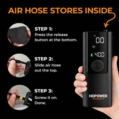 Rareelectrical - Tire Inflator Portable Air Compressor, 150 Psi Cordless Emergency Air Pump For Car Tires With - Image 3