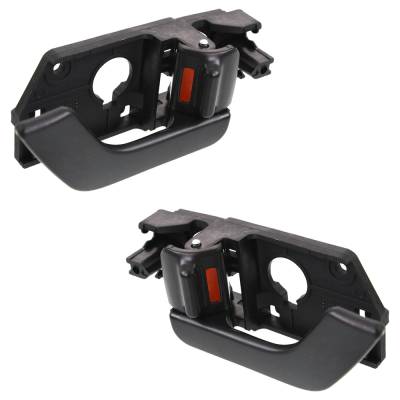 Rareelectrical - Set Of 2 Front Interior Door Handle Compatible With 2003-2008 Hyundai Tiburon Black With Lock Button - Image 3