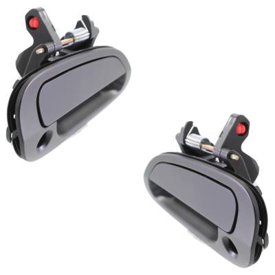 Rareelectrical - Front Pair Exterior Door Handle Compatible With 1998-2002 Honda Accord Primed Paintable With Key - Image 3