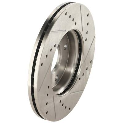 Rareelectrical - New Cross-Drilled And Slotted Brake Disc Compatible With Ford Focus Zx5 4 Cyl 2.0L Focus Zx4 4 Cyl - Image 4