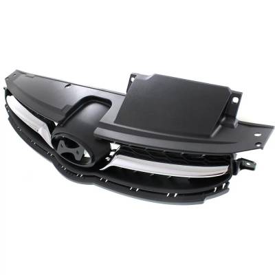 Rareelectrical - Gray With Chrome Grille Assembly Compatible With Hyundai Elantra Limited 4 Cyl 1.8L 2011-2013 - Image 2