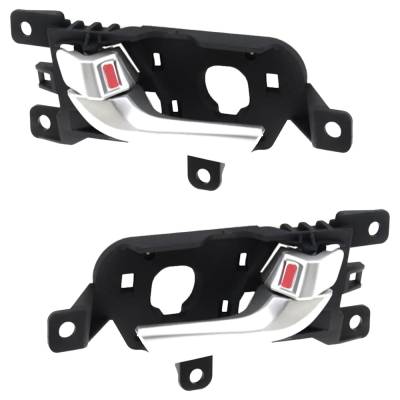 Rareelectrical - Set Of 2 Rear Interior Door Handle Compatible With 2013-2019 Hyundai Santa Fe Silver With Lock - Image 3