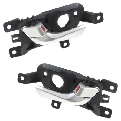 Rareelectrical - Rear Left And Right Interior Door Handle Compatible With 2013-2019 Hyundai Santa Fe Silver With Lock - Image 2