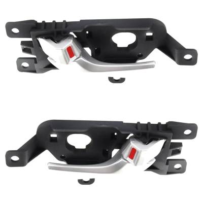 Rareelectrical - Rear Left And Right Interior Door Handle Compatible With 2013-2019 Hyundai Santa Fe Silver With Lock - Image 4