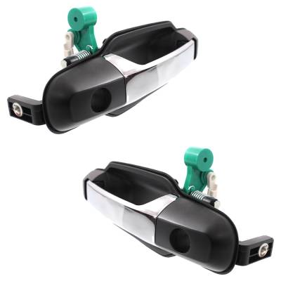 Rareelectrical - Front Pair Exterior Door Handle Compatible With 2003-2009 Kia Sorento Chrome Lever With Primed Bezel - Image 3