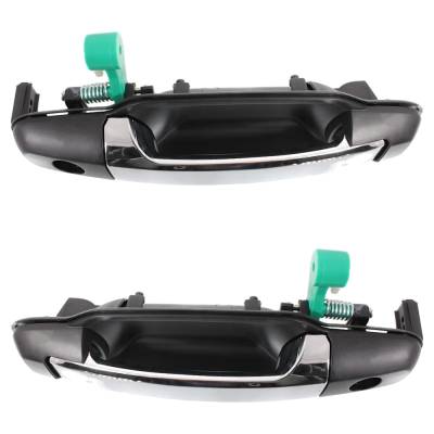 Rareelectrical - Front Left And Right Exterior Door Handle Compatible With 2003-2009 Kia Sorento Chrome Lever With - Image 4