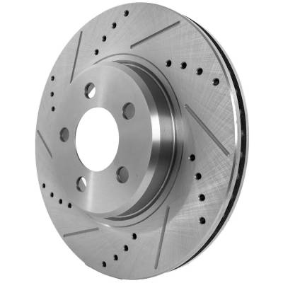 Rareelectrical - New Cross-Drilled Brake Disc Compatible With Chrysler Dodge 300 Lx 6 Cyl 2.7L Magnum Base 6 Cyl 3.5L - Image 3