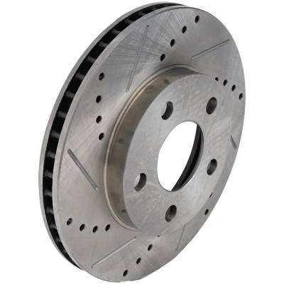 Rareelectrical - New Cross-Drilled And Slotted Brake Disc Compatible With Chevrolet Oldsmobile Pontiac Grand Am Se 4 - Image 3