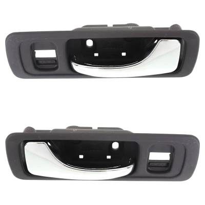 Rareelectrical - Set Of 2 Front Interior Door Handle Compatible With 1996-2004 Acura Rl Gray Bezel Chrome Lever With - Image 4