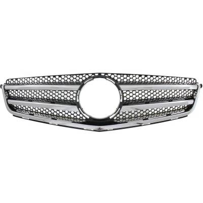 New Chrome Shell Grille Assembly Compatible With Mercedes Benz C350 4Matic 6 Cyl 3.5L C63 Amg Base 8