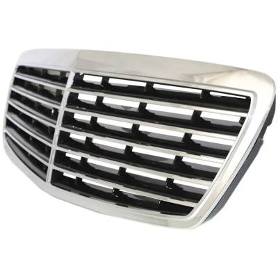 Rareelectrical - New Chrome Shell Grille Assembly Compatible With Mercedes Benz E320 Base 6 Cyl 3.2L E350 4Matic 6 - Image 2