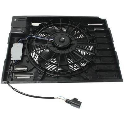 Rareelectrical - New Condenser Cooling Fan Assembly Compatible With Bmw 750I Base 8 Cyl 4.8L 760Li Base 12 Cyl 6.0L - Image 1