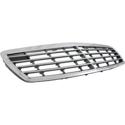 Rareelectrical - New Chrome Shell Grille Assembly Compatible With Mercedes Benz E320 Cdi 6 Cyl 3.2L E55 Amg Base 8 - Image 2