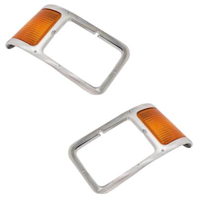 Rareelectrical - Chrome Headlight Bezel Pair With Parking Lights Compatible With 2000-2015 Ford F-650 F-750 Medium - Image 3