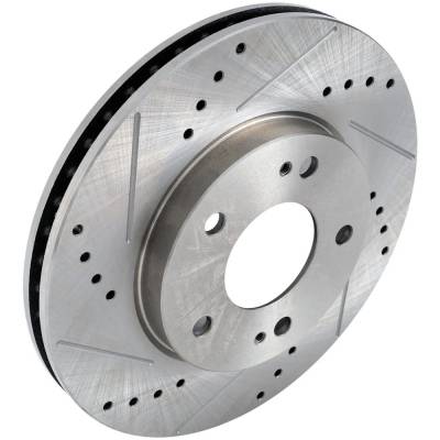 Rareelectrical - New Cross-Drilled And Slotted Brake Disc Compatible With Chrysler Dodge Mitsubishi Eclipse Spyder Gs - Image 3