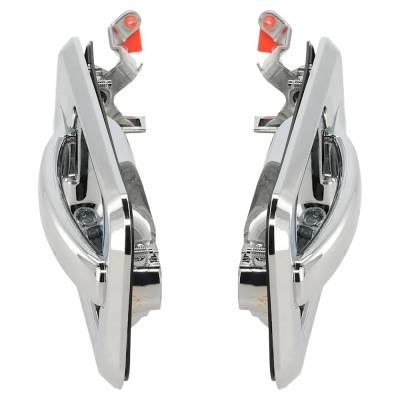 Rareelectrical - Front Driver And Passenger Side Exterior Door Handle Compatible With 2003-2009 Hummer H2 Chrome With - Image 3