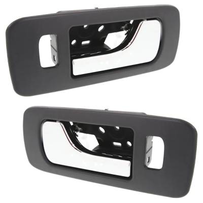 Rareelectrical - Front Pair Interior Door Handle Compatible With 2005-2011 Cadillac Sts Beige Bezel Chrome Lever With - Image 3