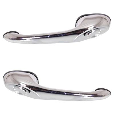 Rareelectrical - Set Of 2 Rear Exterior Door Handle Compatible With 2001-2010 Chrysler Pt Cruiser Chrome Without Key - Image 1