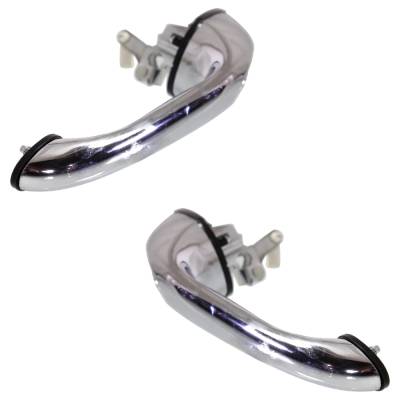 Rareelectrical - Set Of 2 Rear Exterior Door Handle Compatible With 2001-2010 Chrysler Pt Cruiser Chrome Without Key - Image 3