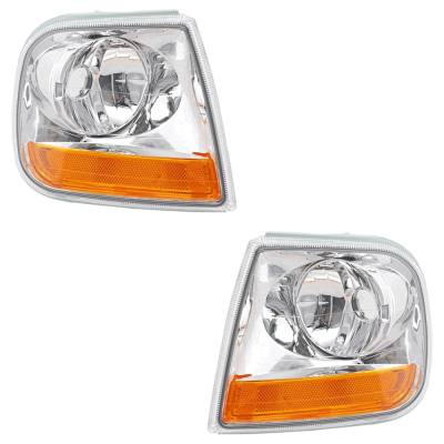 New Pair Of Corner Light Compatible With Ford F-150 Xlt 8 Cyl 5.4L F-250 Xlt 8 Cyl 4.6L 1997-2004 By