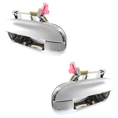 Rareelectrical - Set Of 2 Rear Exterior Door Handle Compatible With 2002-2009 Gmc Envoy Chevrolet Trailblazer Chrome - Image 3