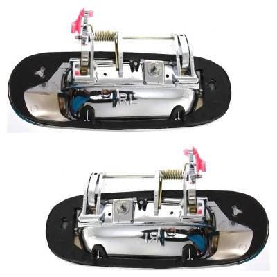 Rareelectrical - Set Of 2 Rear Exterior Door Handle Compatible With 2002-2009 Gmc Envoy Chevrolet Trailblazer Chrome - Image 4