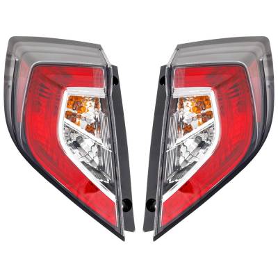Rareelectrical - New Pair Of Tail Lights Compatible With Honda Civic 1.5L 2.0L 2017 2018 2019 2020 2021 By Part - Image 3