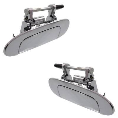 Rareelectrical - Set Of 2 Rear Exterior Door Handle Compatible With 2000-2005 Toyota Echo Chrome Without Key Hole - Image 3